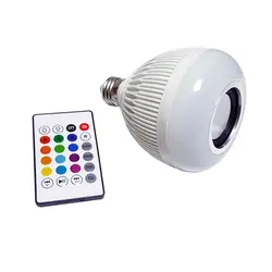 E27 Smart лампочка с регулируемым уровнем света 12 W RGBW Беспроводной Bluetooth Динамик лампа Музыка Воспроизведение светодиодный свет лампы с 24