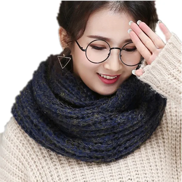 

Fashion Luxury Shiny Bright Wire Lovers Knitted Women's Scarf Snud Lic Scarf for Women Warm Ring Scarves Men White Knitted Scarf
