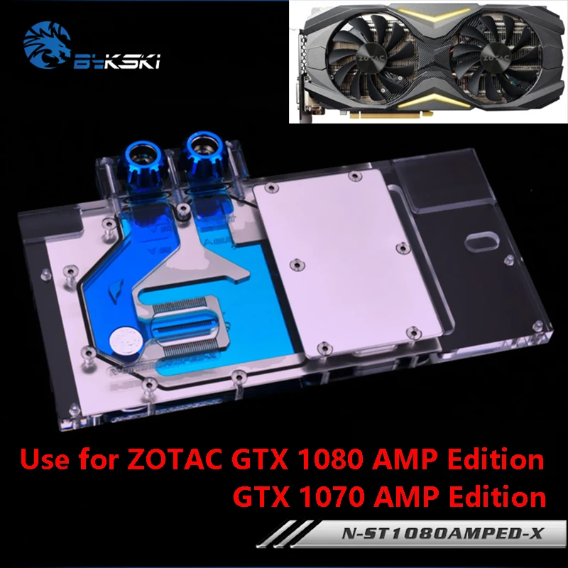 Bykski полное покрытие графическая карта блок использовать для ZOTAC GTX1080/1070TI/1070 AMP Edition 8 ГБ GDDR5(ZT-P10800B-10P) RGB радиаторный блок