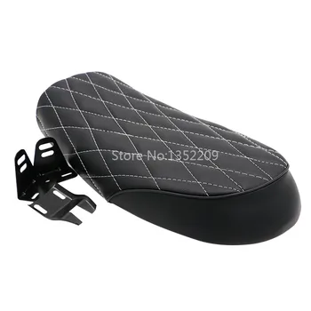 

Black Retro Cafe Racer Diamond Flat Brat Seat for Yamaha Honda Universal