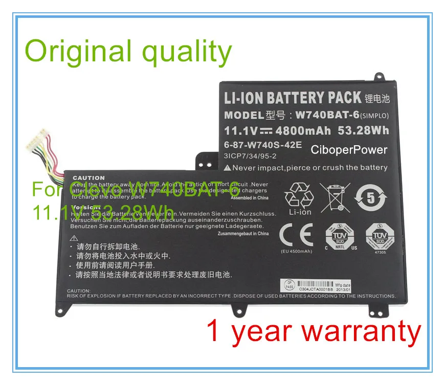 

11.1V 4800mAh 53.28Wh Original Battery for W740BAT-6 6-87-W740S-42E 3ICP7/34/95-2 S413 W740SU X411