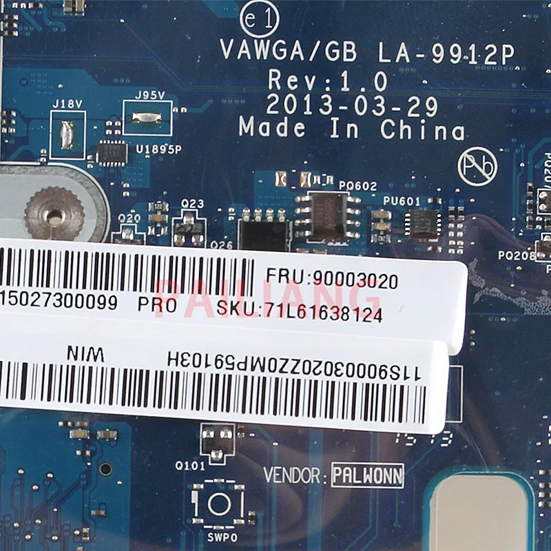 PAILIANG اللوحة المحمول لينوفو G505 E1-6010 PC اللوحة 90003020 VAWGA/GB LA-9912P الكامل tesed DDR3
