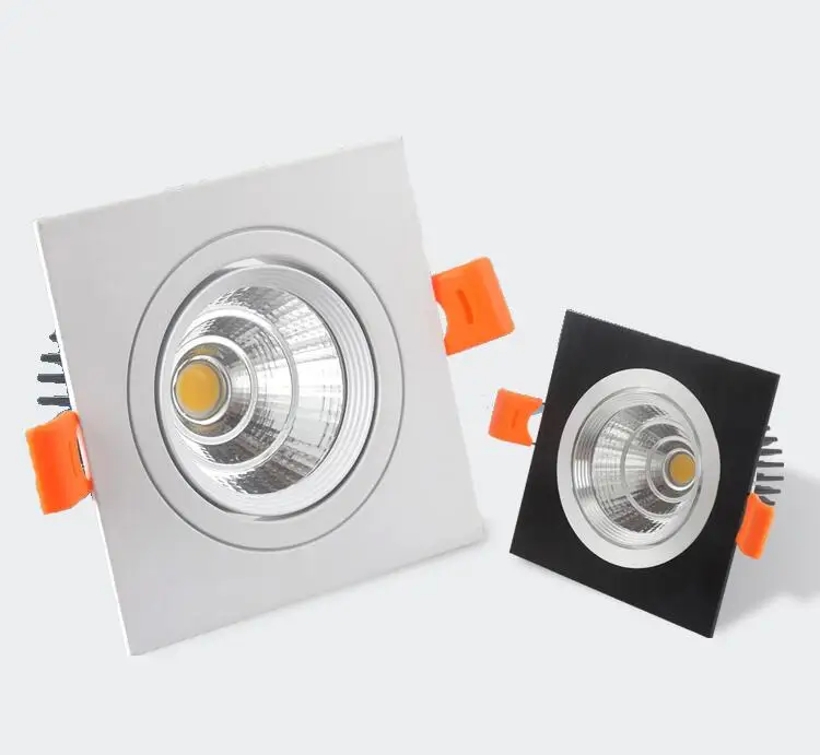 Levou para Baixo Regulável Quadrado Levou Downlight 12 10 w Ac85-265v 20 15 Luz Dimmable Local Recesso Lâmpadas Cob 4 Luzes embutidas de LED