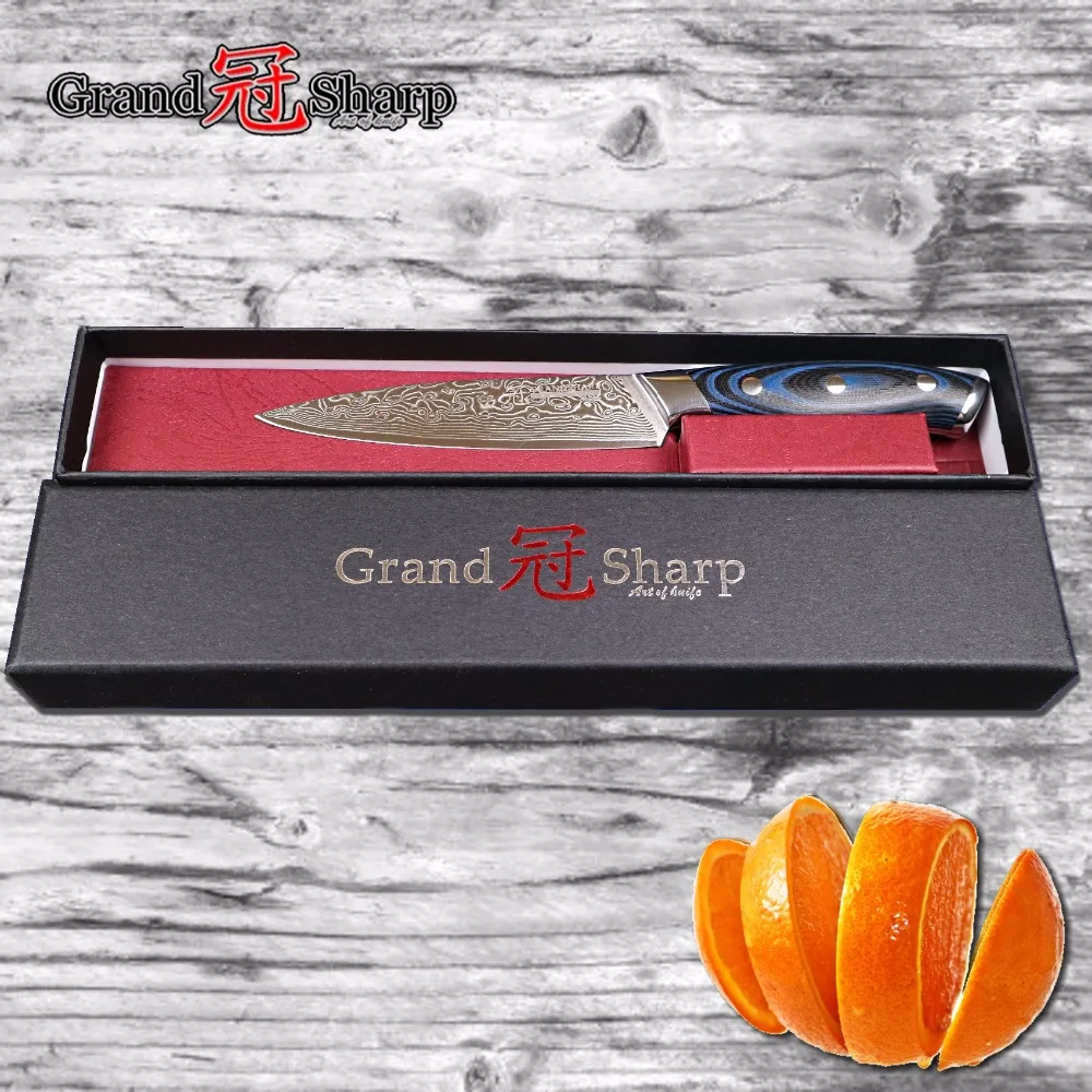 GRANDSHARP 5 дюймов Универсальный нож дамасский кухонный нож 67 слоев японский дамасский нержавеющая сталь VG-10 кухонные инструменты ножи