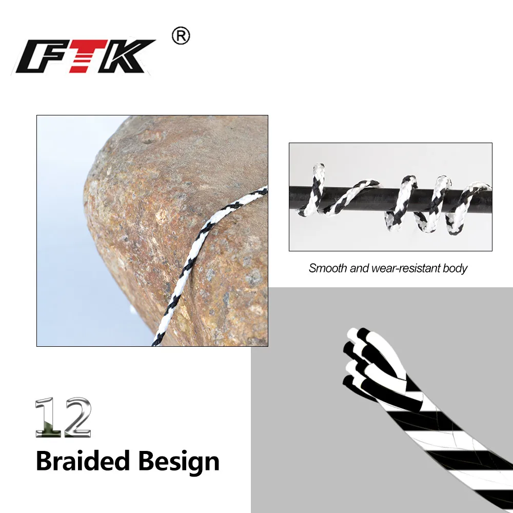 FTK 50 M 12 السواحل PE مضفر سلك 70LB-210LB ممتازة الرمح بندقية خط سوبر قوي المتعددة الشعيرات الرقصة خيط صنارة الصيد حبل الحبل