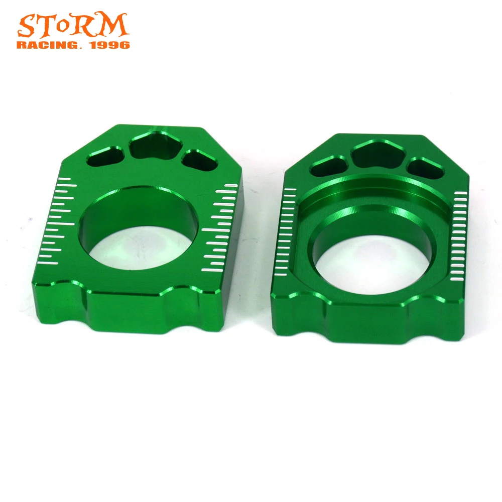 Мотоцикл CNC Зеленый блок цепи регулировки для KAWASAKI KX125 250 03 08 KX250F KXF 04 16 KX450F 450 06