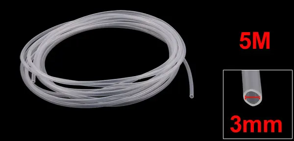 5M Length 3mm x 4mm Transparent Silicone Rubber Tubing Hose Pipe
