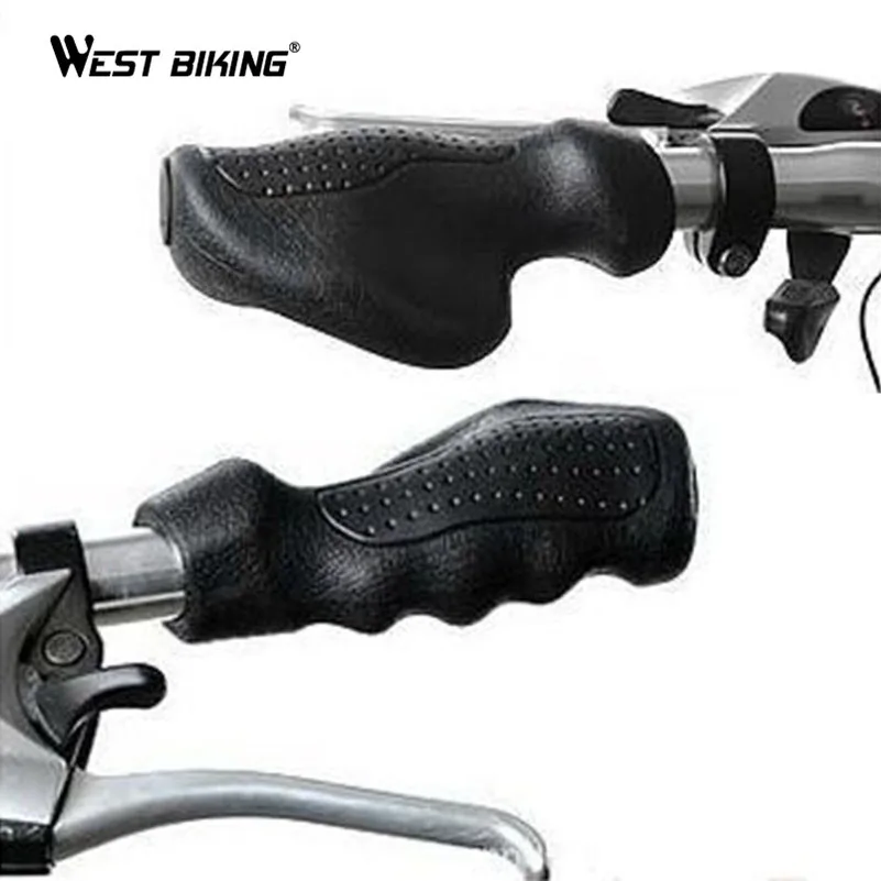 WEST BIKING Rubber Shock Absorber Bicycle Grips Comfortable Soft MTB Bike Handle Tube Grip Cover Cycling Bicycle Handlebar Grips