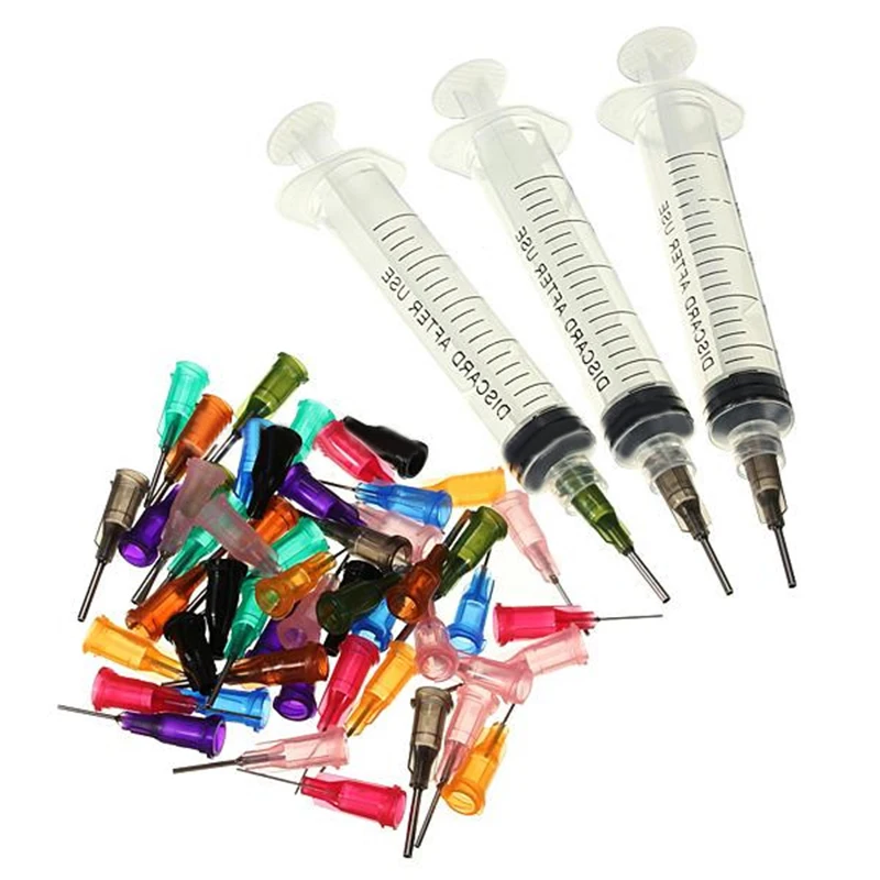 Mayitr 10CC Graduated Dispensing Syringe SMT SMD PCB Solder Paste Adhesive Glue Liquid Dispenser+Dispensing Needles For Industry