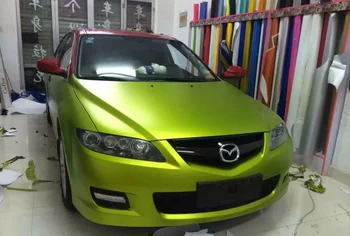 

Premium Lime Matte Metallic Vinyl Wrap foil with Air Bubble Free Vehicle wrapping matt chrome size 1.52x20m/Roll