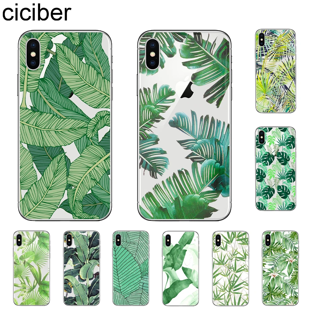 

ciciber Tropical Plants Leaf leaves Cover For Apple iPhone 11 Pro Max X XR XS MAX 7 8 6 6s Plus 5 5S SE Phone Cases Soft TPU