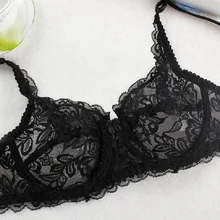 Plus Size Push Up Bra Sexy Lace Bra Intimate Thin Cup Bras for Women Black Underwear Brassiere Sujetador soutien gorge