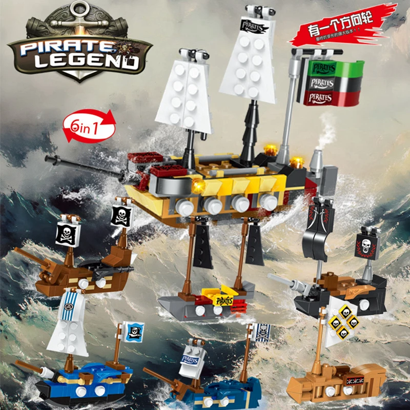 

6 eggs/lot Pirate Legend Building Blocks Eggs Small Bricks Toy For Children Boy Girl Creative Toys Birthday Christmas Gift
