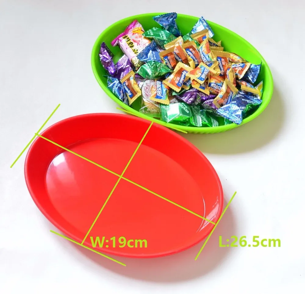 26.5x19CM silicone dish Recyclable party plates Candy Color Kids