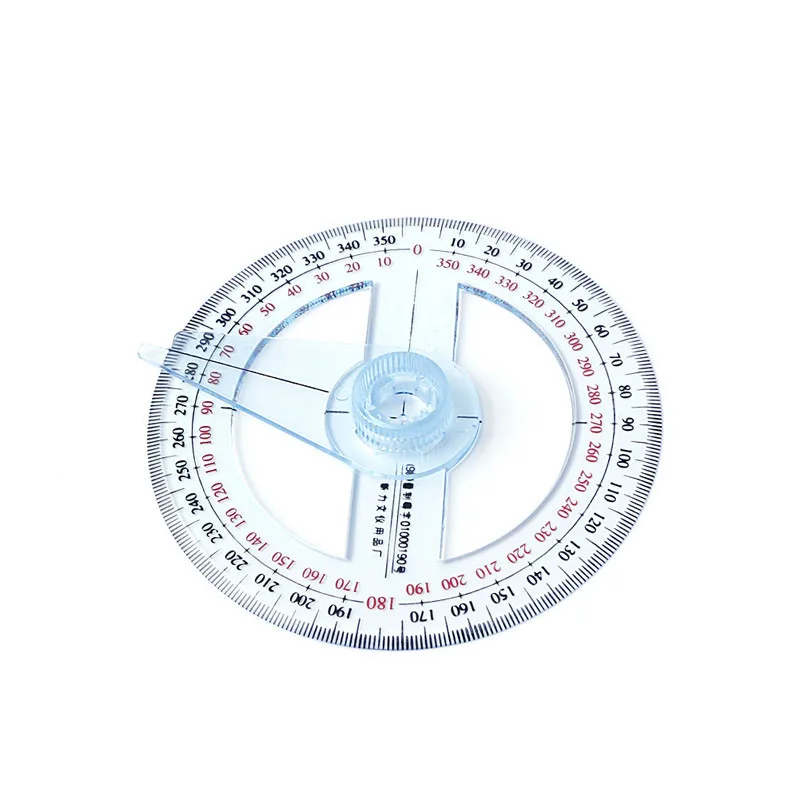 

Plastic 360 Degree Protractor Ruler Angle Finder Swing Arm School Office Supply