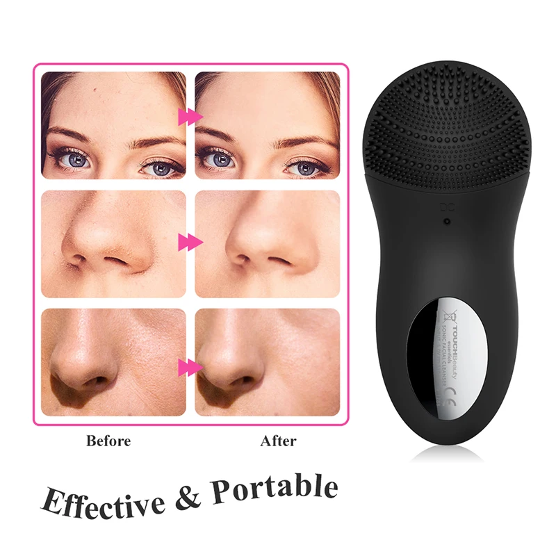 Щетка для очищения лица TOUCHBeauty звуковая вибрация двусторонний силиконовый