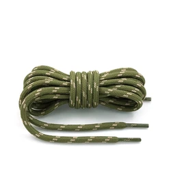 Durable Outdoor Round Shoelaces for Sport, Casual, and Hiking Footwear (Army green khaki)