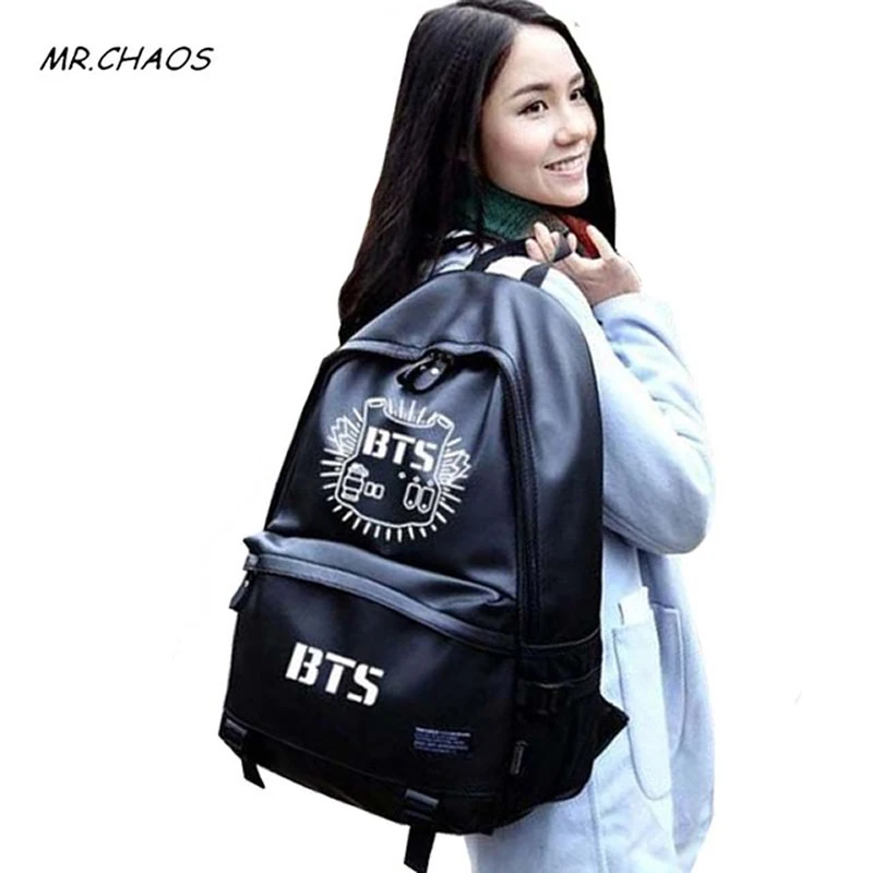 

2018high quality new fashion free shipping Hot Korea lady backpack women bag BTS Jackson PU Schoolbag Backpacks Luminous package