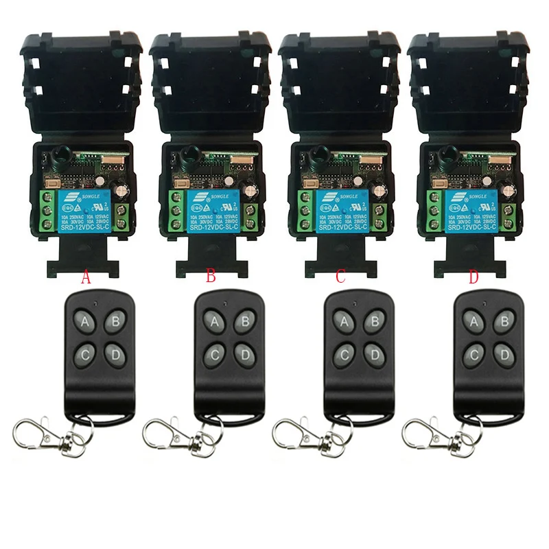 

DC12V 24V 1CH 1 CH10A Wireless Remote Control Light Switch relay Receiver Module RF Transmitter/Garage Doors/lamp