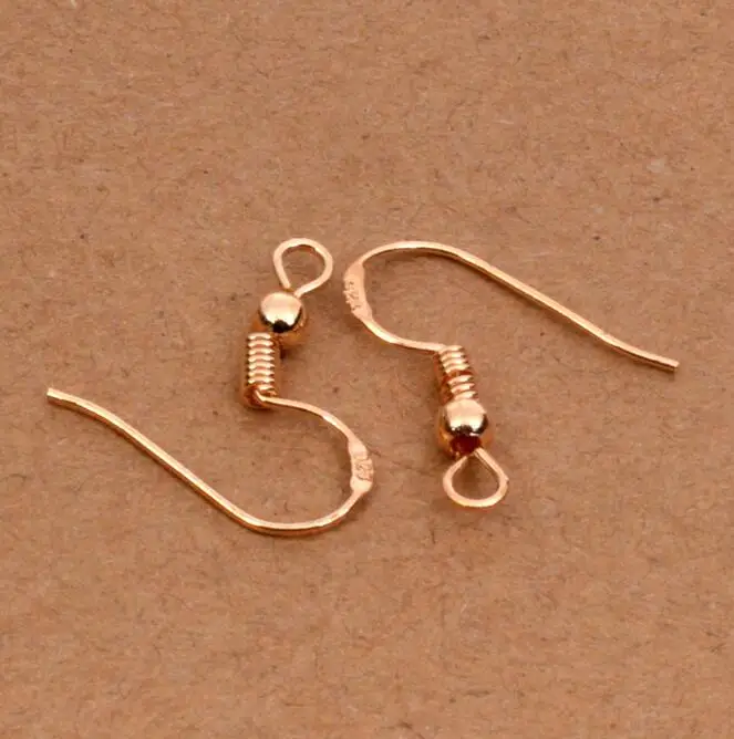 50 шт = 25 пар 925 пробы серебряные Простые Модные крючки для ушей с шариковыми пружинными застежками для изготовления ювелирных изделий - Цвет: DZ kc gold