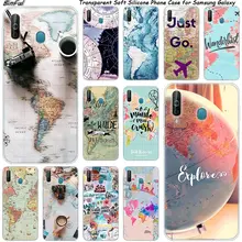 World Map Just Go Silicone Phone Case For Samsung Galaxy A80 A70 A60 A50 A40 A40S A30 A20E A2CORE M40 Note 10 Plus 9 8 5 Fashion