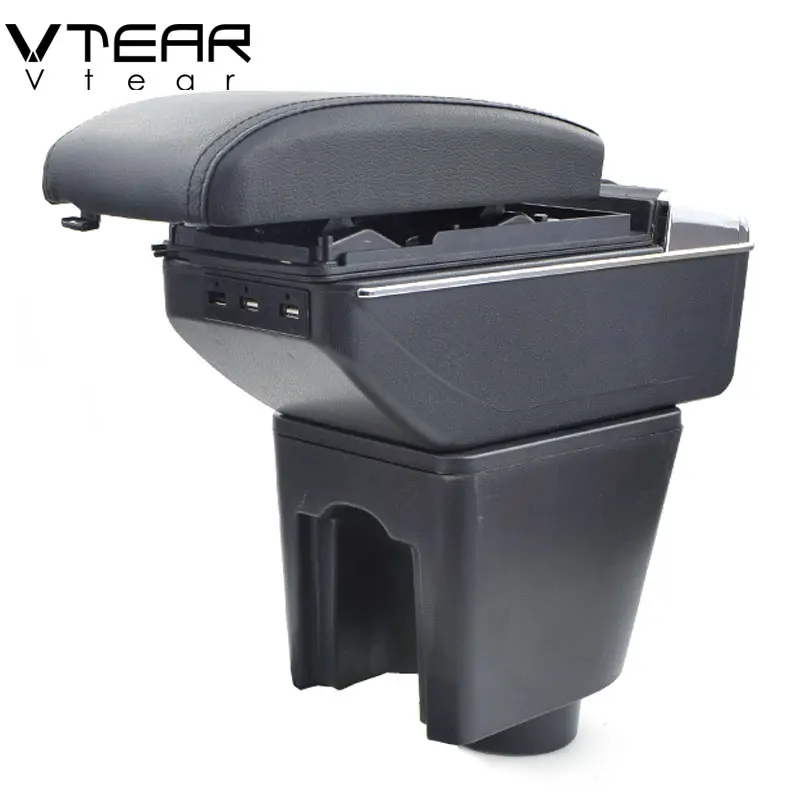 

Vtear For hyundai getz armrest box USB Charging heighten Double layer central Store content cup holder ashtray accessories 05-08