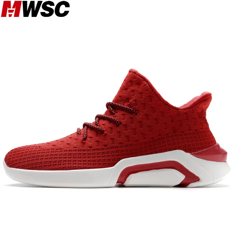 

MWSC Fly Fabric Man Casual Shoes Lace Up Trending Shoes Spring New Breathable Men's Lace Up Sneaker Shoes