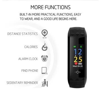 

M12P Color Screen Bluetooth Multi-Function Smart Wristband Health Monitoring Social Sharing Smart Watch Bracelet Pedometer