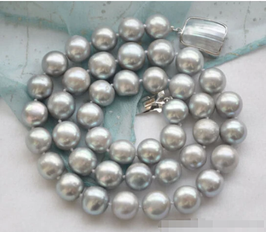 

Free shipping@@@@@ A++ 18" 12mm GRAY WHITE FRESHWATER PEARL NECKLACE MABE