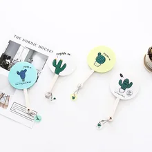 Круглый Вентилятор для рук, летний вентилятор для путешествий, портативный мини ручной работы, кактус, мелкое художественное изделие в современном стиле, мультяшный узор, ручная складка