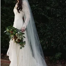 Однослойная свадебная вуаль, перламутровая вуаль, срезанная кромкой, свадебная вуаль, светильник цвета слоновой кости, цвета шампанского