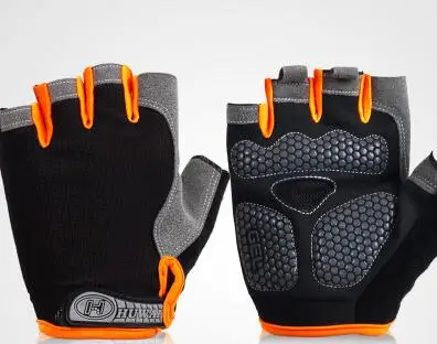 Велоспорт Спорт тактические перчатки велосипедов тренажерный зал перчатки Для мужчин Для Женщин Половина Finger Нескользящие волосипедный костюм дороги велосипед Горный перчатки S-XL G068 - Цвет: Sponge Orange Black
