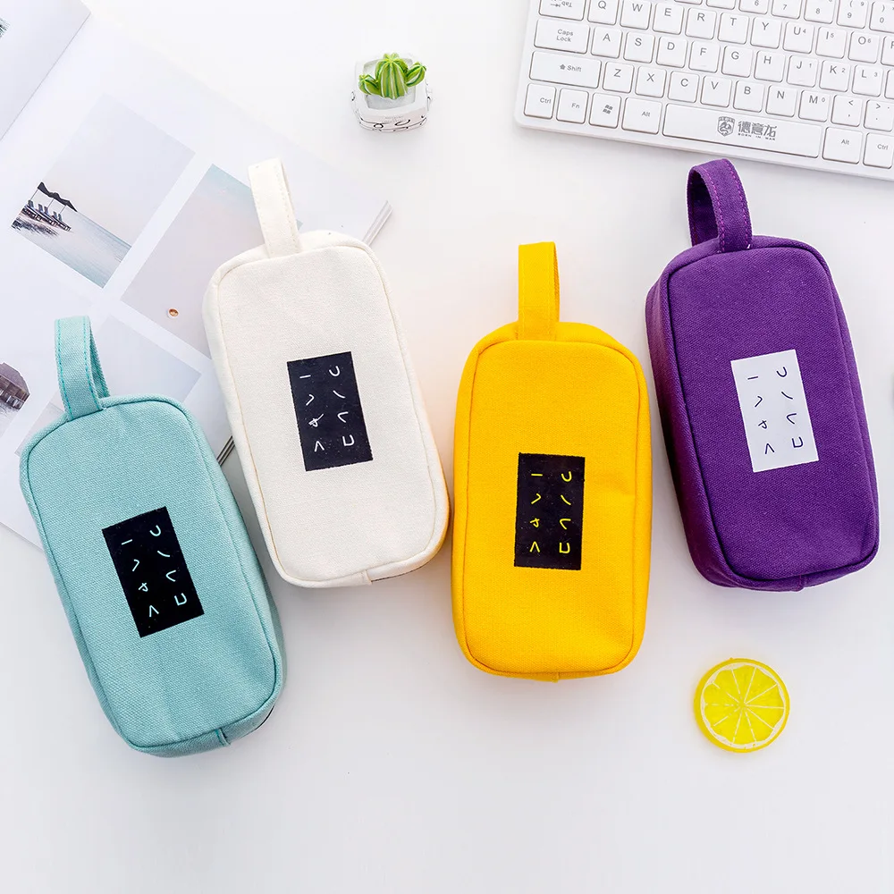 

Simple Kawaii Large Capacity Pencil Case School Student Stationery Pencil Bag Portable Pen Brushes Pouch Box Gifts Supplies