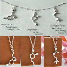 Серотонин, дофамин Ацетилхолин, биохимия, молекула, кулон, ожерелье для женщин, девушек, доктор, ювелирные изделия, аксессуары, подарки