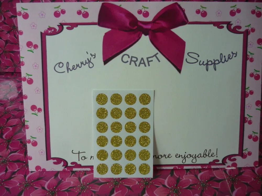 1cm Gold Glitter Ring Reinforcement Stickersin Stickers from Home & Garden on