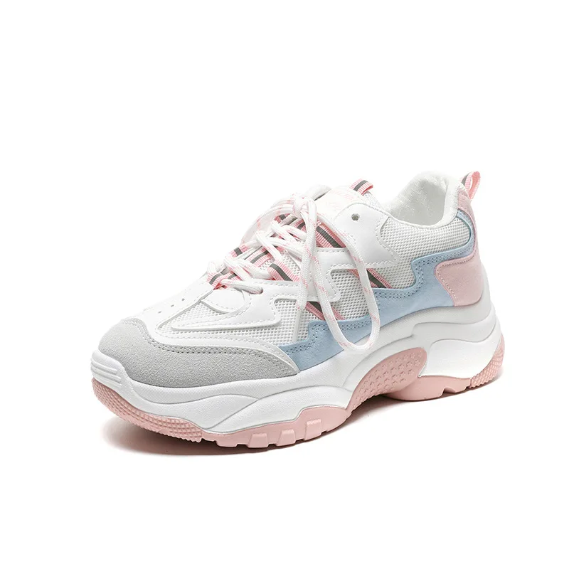 

Autumn Spring Platform Sneakers Women's Suede Comfortable Casual Shoes from Pigskin Women's Korean Fashion Zapatos De Mujer Whit