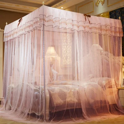 Us 18 46 46 Off Lace Ceiling Mosquito Net Elegant Palace Three Door Mosquito Netting Without Shelves Bed Canopy Netting Home Textile 2019 In