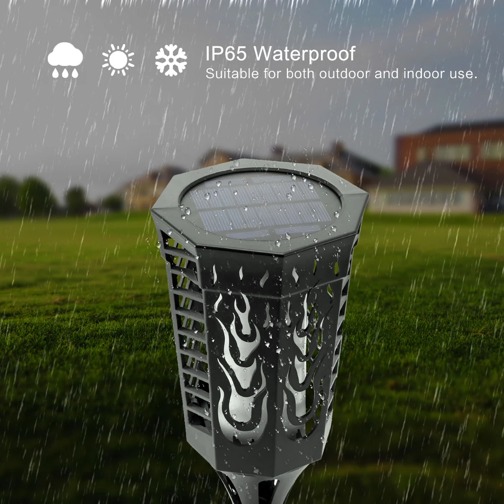 Carrapato da Chama da Tocha Solar do Jardim da Lâmpada ao ar Sensor de Waterproor Iluminação da Decoração para o Pátio ao ar Solar Livre Lâmpada Unidade Caminho Rua
