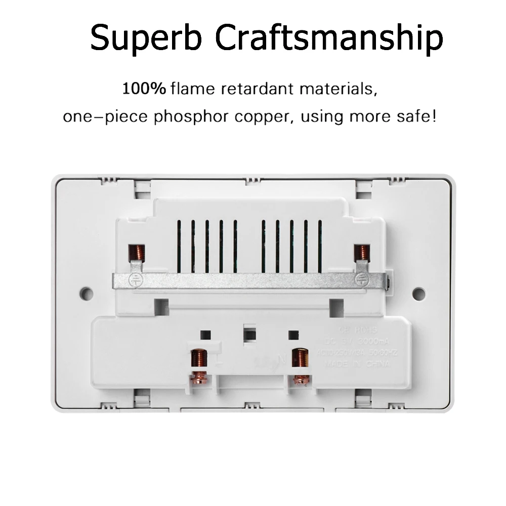 1 комплект 13A AC 110~ 250V 3 usb зарядный порт стандарт Великобритании переключаемый универсальный настенный Разъем для мобильного выхода 5V 3000mA розетка питания