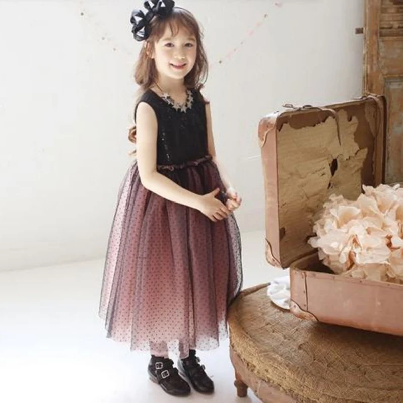 

Vestido New Summer Fashion Lolita Style Cute Sleeveless Girls Dress Girl  Tutu Princess Party Ball Gown  Kids Dresses