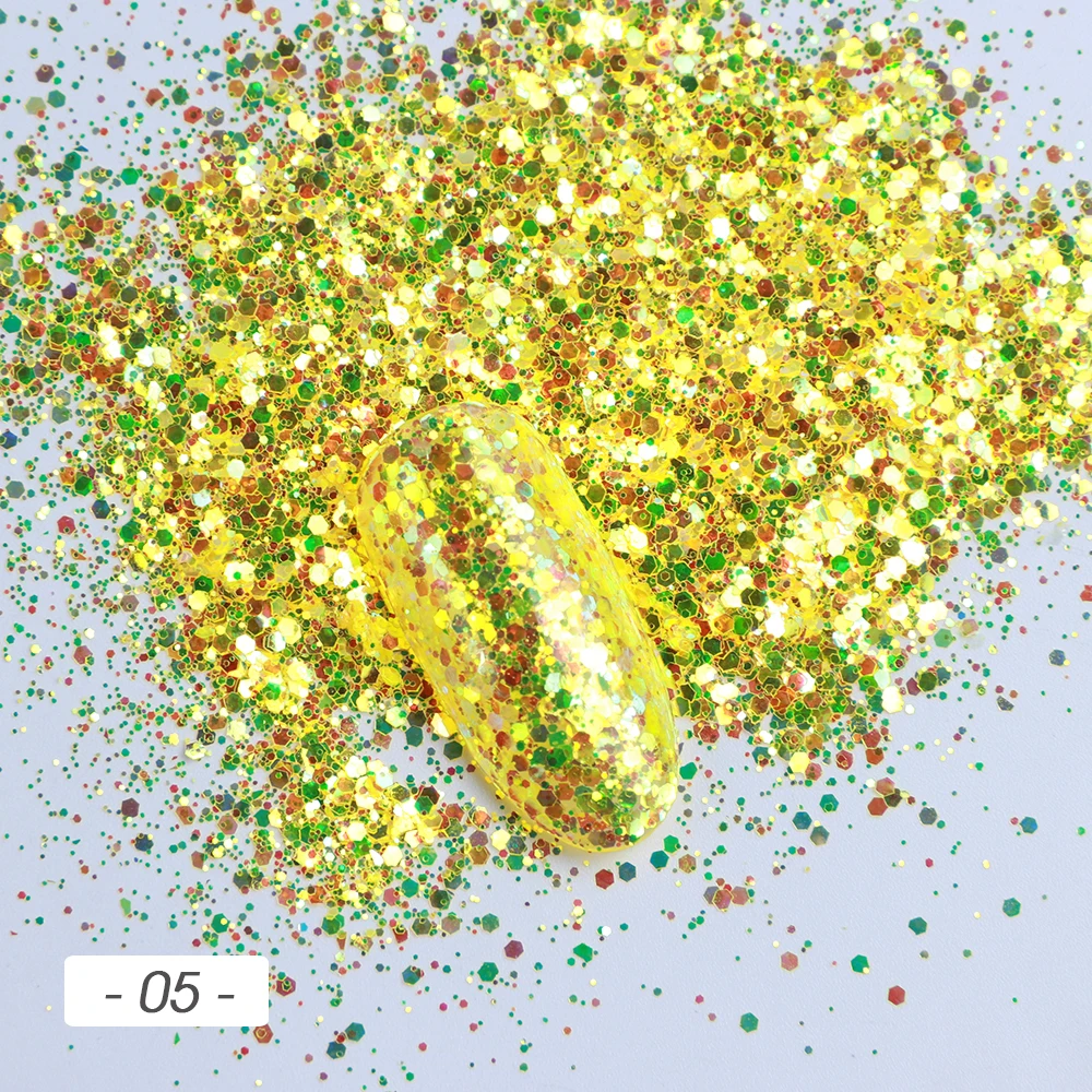 1 шт. шестигранный лак для ногтей Русалка хлопья цвета Блестящий пигмент с голографическим эффектом Блестки Дизайн ногтей украшения блестки BENC342