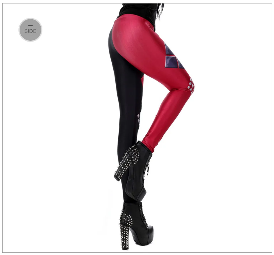 [You're My Secret] Sexy Joker Girl  Super Hero CosPlay Comic Cartoon Deadpool Classic Print leggins Women Leggings Fitness yoga pants for women