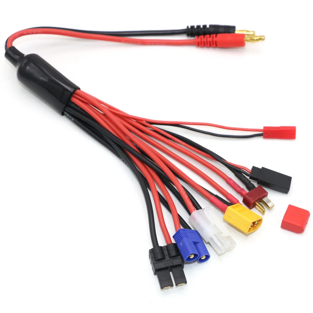 

1pcs 8 in 1 Charging Adapter 4.0MM Banana Connector to EC3 XT60 TRX JST Futaba T Connect For Imax B6 B6AC