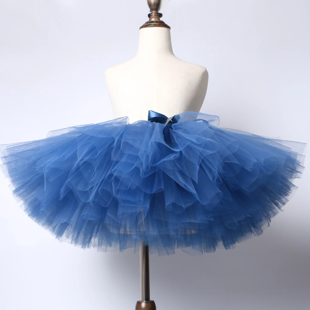 Темно-синие юбки для девочек Детская Пышная юбка-американка фатиновая юбка-пачка для малышей вечерние юбки-пачки принцессы для девочек