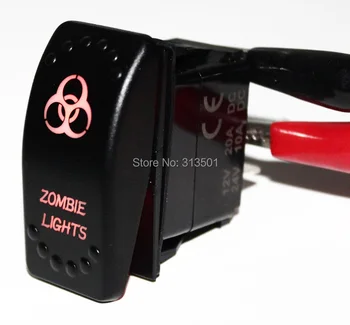 

ZOMBIE LIGHTS Red Led Light Rocker Switch ON/OFF 5 Pin DC12V 24V For Marine Boat Car Accessories