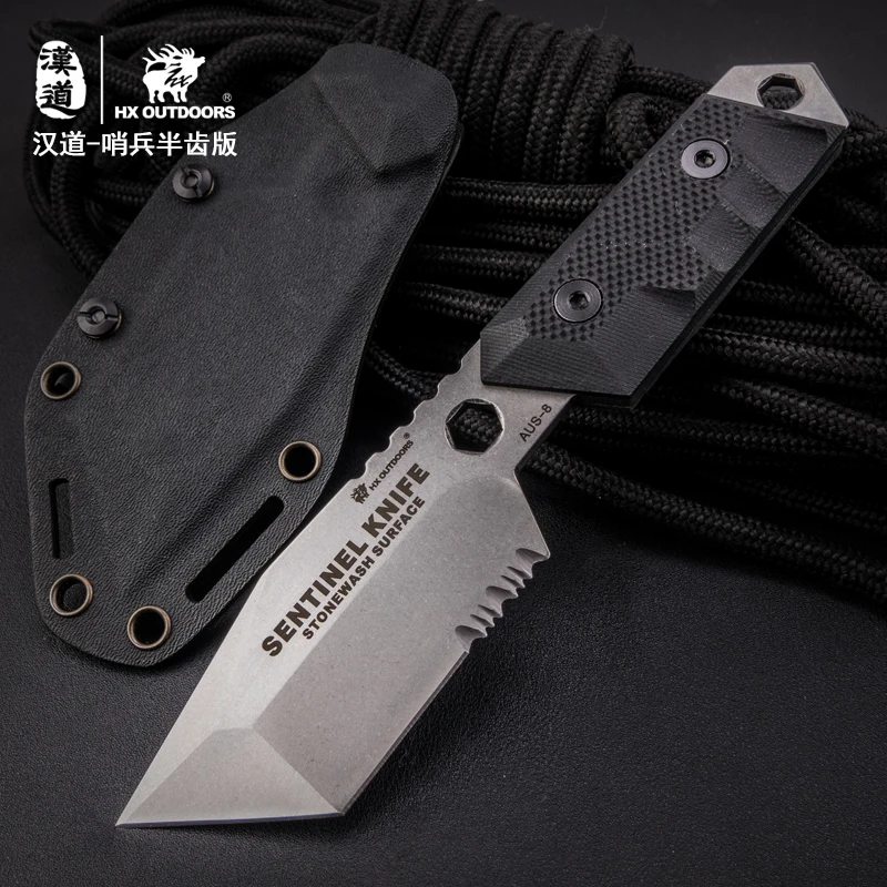 HX DOTDOORS D-168 открытый высокоострый тактический нож для выживания, тактический нож для дикого отряда выживания, G10 Нескользящая ручка