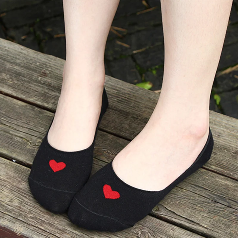 Summer Shallow Mouth Boat Socks Ladies Fashion Version Of The Non-slip Love Invisible Socks Woman 5pairs/lot =10pieces