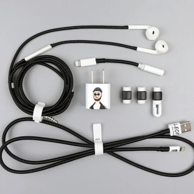 Модный кабель Saver протектор намотки кабеля usb зарядный шнур для наушников Органайзер обертывание зарядное устройство Наклейка для iPhone