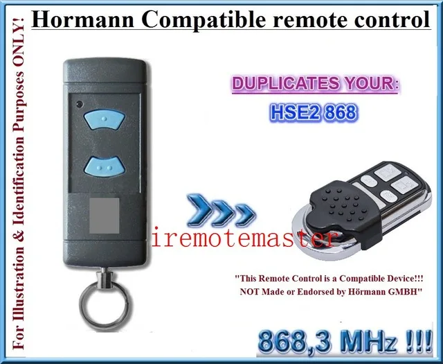 2018 Newest HORMANN (Blue buttons compatible) HSE2 868Mhz Garage Door/Gate Remote Control Replacement/Duplicator | Электроника