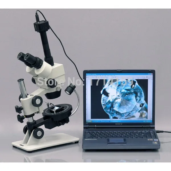 

jewelry dealers-AmScope Supplies Cordless LED 3.5X-67.5 X Jewel Gem Stereo Zoom Microscope GM300T